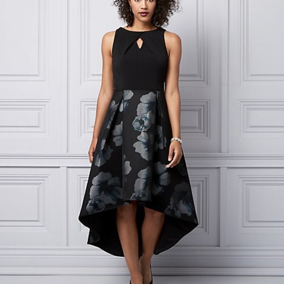 NWT PLUS SIZE Wedding Boutique LE CHATEAU Bridesmaid Floral Mesh Asymmetrical - Picture 1 of 9